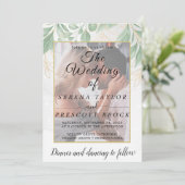 Foliage Vellum Overlay Weddenschap Kaart (Staand voorkant)