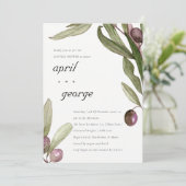 FOLIAGE WATERVERF FOLIAGE COUPLES SHOWER INVITE BEDANKKAART (Staand voorkant)