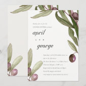 FOLIAGE WATERVERF FOLIAGE COUPLES SHOWER INVITE BEDANKKAART (Voorkant / Achterkant)