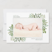 Foliage Waterverf Foto Collage Newborn Birth Aankondiging (Voorkant)