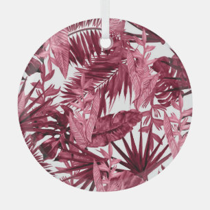 Foliage Waterverf Paarse, Bloemen naadloos. Glas Ornament