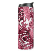 Foliage Waterverf Paarse, Bloemen naadloos. Thermosbeker (Gedraaid links)