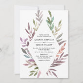 Foliage Weddenschap met fijne Waterverf Kaart (Voorkant)