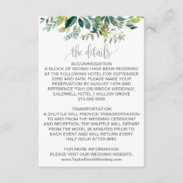 Foliage Wedding Details Kaart