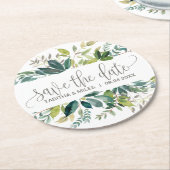 Foliage Wedding Save the Date Notice Ronde Kartonnen Onderzetter (Gebogen)