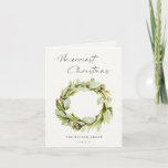 Foliage Winter Wreath Merriest Kerstmis Logo Feestdagen Kaart<br><div class="desc">Als u nog meer aanpassingen nodig hebt,  kunt u mij op yellowfebstudio@gmail.com vrij klikken.</div>