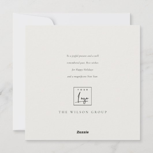 Foliage Winter Wreath Merriest Kerstmis Logo Feestdagenkaart (Achterkant)