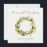 Foliage Winter Wreath Merriest Kerstmis Logo Feestdagenkaart<br><div class="desc">Als u nog meer aanpassingen nodig hebt,  kunt u mij op yellowfebstudio@gmail.com vrij klikken.</div>