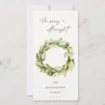 Foliage Winter Wreath Merry & Bright Kerstmis Feestdagenkaart<br><div class="desc">Als u nog meer aanpassingen nodig hebt,  kunt u mij op yellowfebstudio@gmail.com vrij klikken.</div>