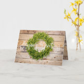 Foliage Wreath Barn Wood Season's Greetings Kaart (Gele Bloem)