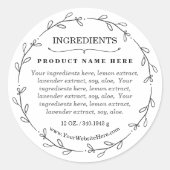 Foliage Wreath Ingredients Product Label Sticker (Voorkant)