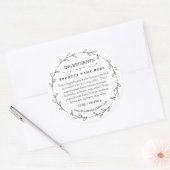 Foliage Wreath Ingredients Product Label Sticker (Envelop)