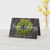 Foliage Wreath on Wood | PRETTIGE FEESTDAGEN Kaart (Gele Bloem)