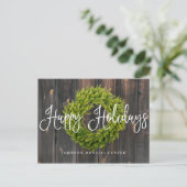 Foliage Wreath on Wood | Prettige feestdagen Medis (Staand voorkant)