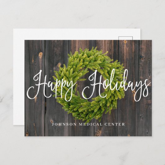 Foliage Wreath on Wood | Prettige feestdagen Medis (Voorkant / Achterkant)