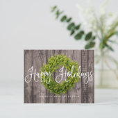 Foliage Wreath on Wood | Prettige feestdagen Medis (Staand voorkant)