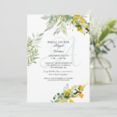 Foliage Yellow Wildflower Vrijgezellenfeest Kaart (Staand voorkant)