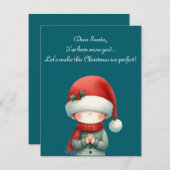 foliday greeting with a whimsical Christmas card Kaart (Voorkant / Achterkant)