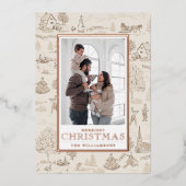 Folie 12 Dagen van Kerstmis Toile Vakantie Fotokaa Folie Uitnodiging (Voorkant)