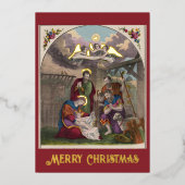 Folie 1874 Kerstmis Geboorte Kaart (Voorkant)