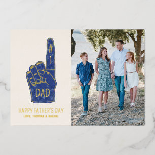 Folie #1 Pap Foam Finger Vaderdag Foto Card Folie Feestdagenkaart