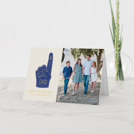 Folie #1 Pap Foam Finger Vaderdag Foto Card Wenskaart (Voorkant)