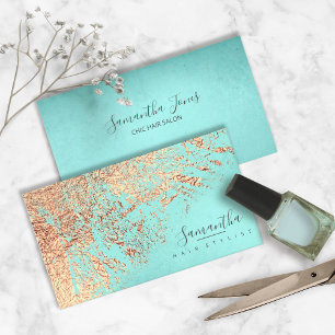 Folie Abstract Gold Blauwgroen ID775 Visitekaartje