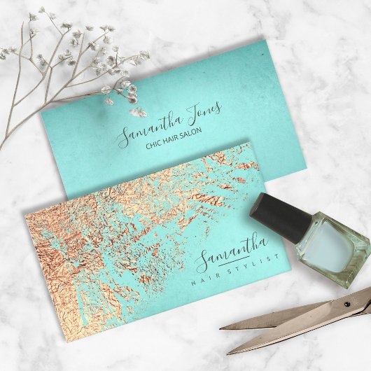 Folie Abstract Gold Blauwgroen ID775 Visitekaartje