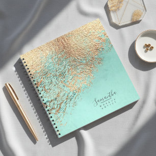 Folie Abstract Goud Teal ID775 Notitieboek