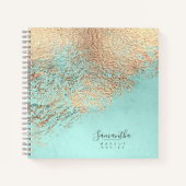 Folie Abstract Goud Teal ID775 Notitieboek (Voorkant)