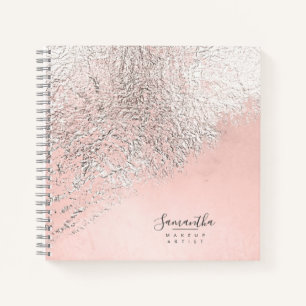 Folie Abstract Silver Roos Gold ID775 Notitieboek