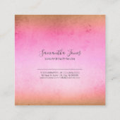 Folie Abstracte Gold Peach ID775 Vierkante Visitekaartje (Achterkant)