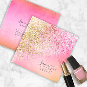 Folie Abstracte Gold Peach ID775 Vierkante Visitekaartje