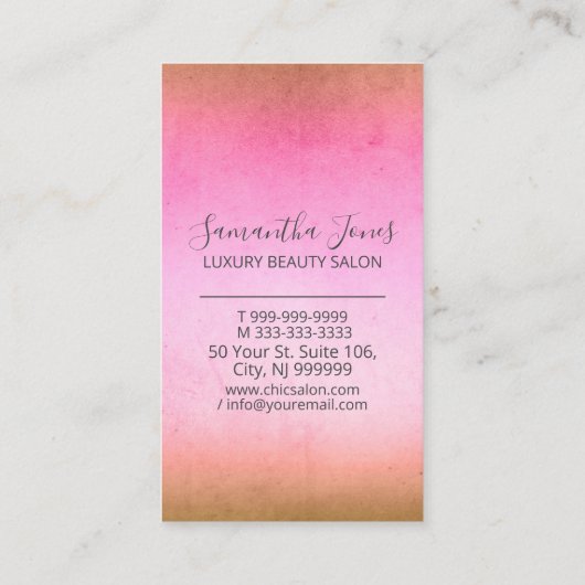 Folie Abstracte Gold Peach ID775 Visitekaartje (Achterkant)