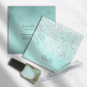 Folie Abstracte Silver Blauwgroen ID775 Vierkante Visitekaartje