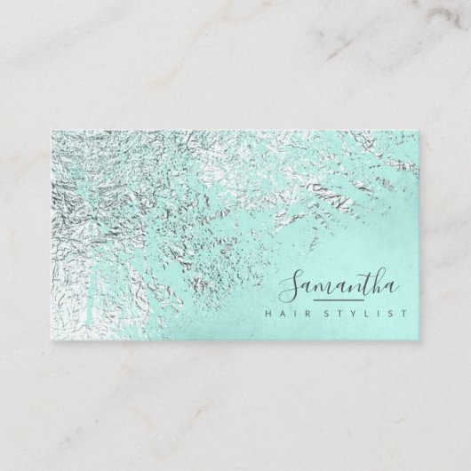 Folie Abstracte Silver Blauwgroen ID775 Visitekaartje (Voorkant)