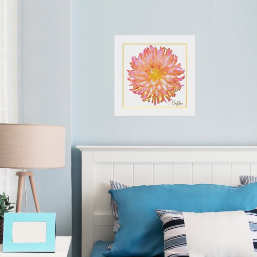 Folie Accent Dahlia Print Poster (Insitu (Slaapkamer))