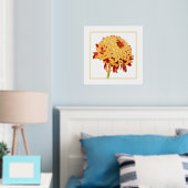Folie Accent Red & Gold Mum Print Poster (Insitu (Slaapkamer))