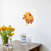 Folie Accent Red & Gold Mum Print Poster (Laag (Keuken))
