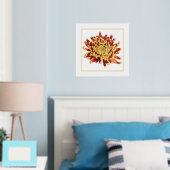 Folie Accent Red & Gold Mum Print Poster (Insitu (Slaapkamer))