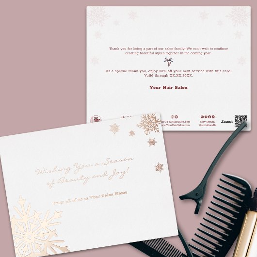 Folie accenten Seizoen van Beauty & Joy Holiday Ka Folie Feestdagen Briefkaart