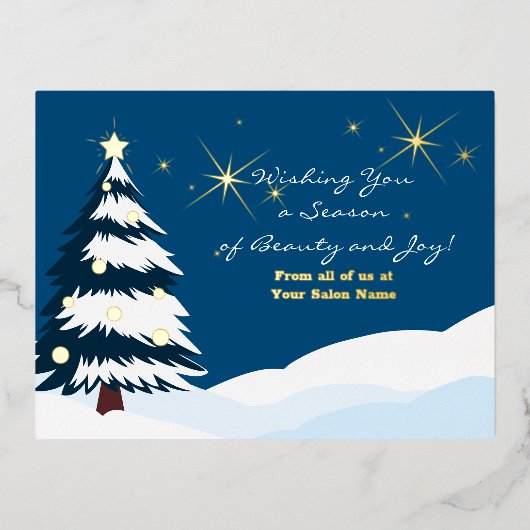 Folie accenten Silent Sterrennacht Holiday Kaart (Voorkant)