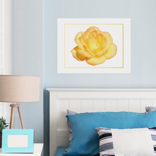 Folie Acent Yellow Rose Print Poster (Insitu (Slaapkamer))