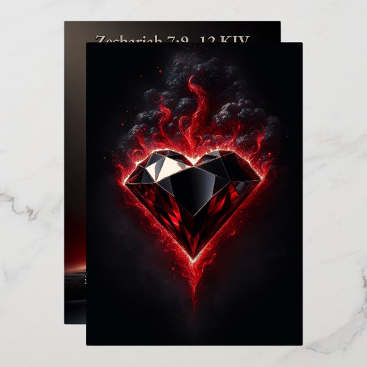 Folie Adamant Heart | Zacharia 7:9-12 KJV Kaart (Voorkant / Achterkant)