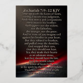 Folie Adamant Heart | Zacharia 7:9-12 KJV Kaart (Achterkant)