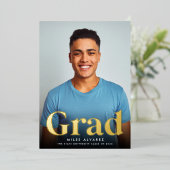 Folie Afstudeerder | Verticaal foto-Afstuderen Folie Uitnodiging (Staand Voorkant)