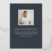 Folie Afstudeerder | Verticaal foto-Afstuderen Folie Uitnodiging (Achterkant)