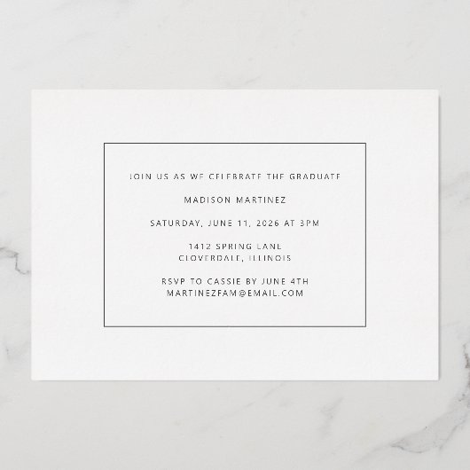 Folie Afstuderen de Aankondiging van het Afstudere (Achterkant)