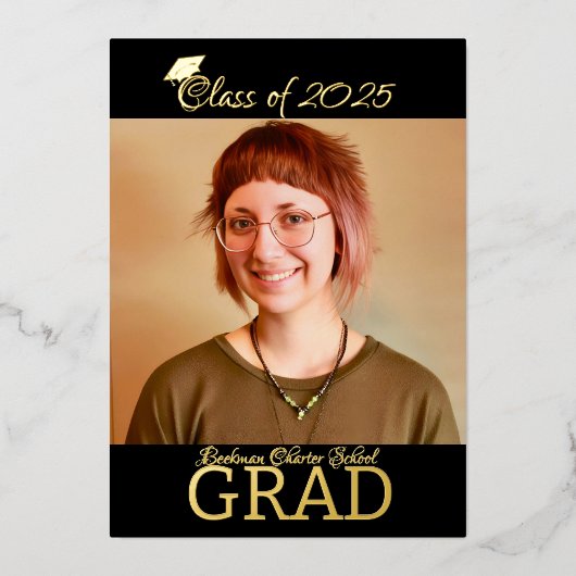 Folie Afstuderen Invitation Uitnodiging (Voorkant)