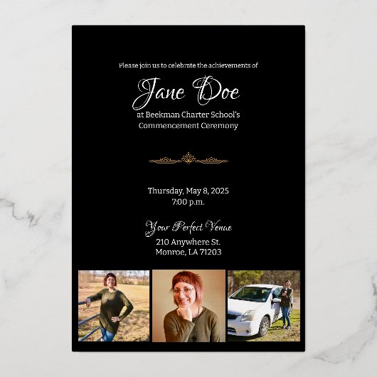 Folie Afstuderen Invitation Uitnodiging (Achterkant)